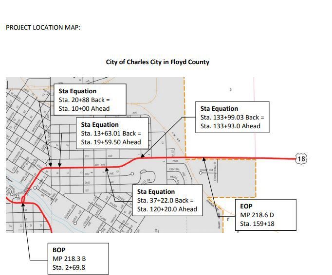 Charles City Highway 18 project